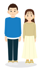 夫婦　輪郭線なし