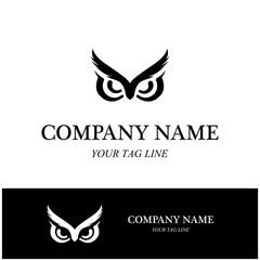 owl logo design illustration template