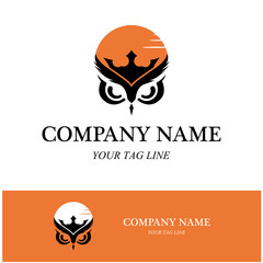 owl logo design illustration template