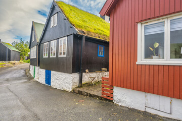 Torshavn streets in the old part of the city, Faroe Islands