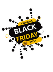 black friday yellow and black decorative sales banner