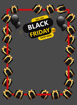 black friday yellow and black decorative sales banner