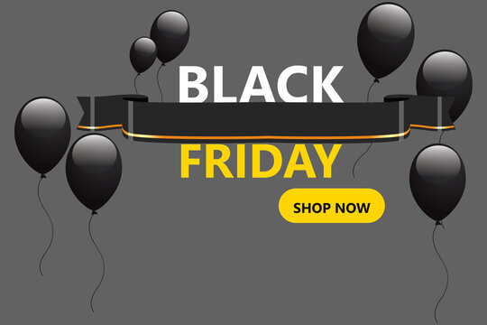 black friday yellow and black decorative sales banner
