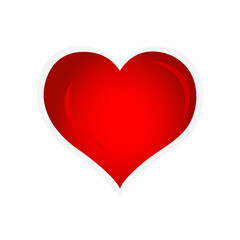 Red valentine heart sign vector isolated on white. Love heart symbol.