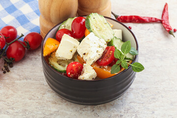 Greek salad with feta cheese