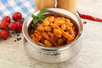 Roasted pork with white beans