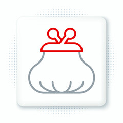 Line Wallet icon isolated on white background. Purse icon. Cash savings symbol. Colorful outline concept. Vector