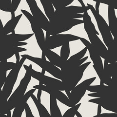 Trendy minimalist seamless botanical pattern with line art composition