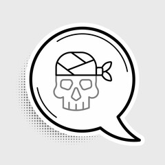 Line Pirate captain icon isolated on grey background. Colorful outline concept. Vector