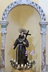 Ischia - Statua settecentesca di San Francesco d'Assisi nella Chiesa di Sant'Antonio
