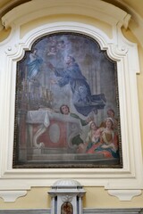Ischia - Tela settecentesca opera di Alfonso Di Spigna nella Chiesa di Sant'Antonio - obrazy, fototapety, plakaty