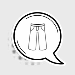 Line Pants icon isolated on grey background. Trousers sign. Colorful outline concept. Vector