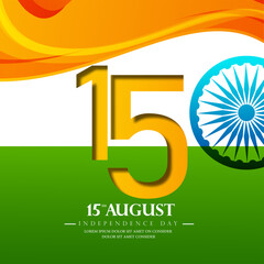 Vector illustration of Happy independence day in India celebration on August 15  with India gate, Indian flag design and flying pigeon