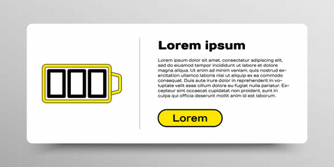 Line Battery charge level indicator icon isolated on white background. Colorful outline concept. Vector