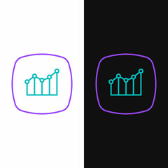 Line Financial growth increase icon isolated on white and black background. Increasing revenue. Colorful outline concept. Vector