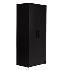 Black wooden wardrobe furniture isolated on a white background