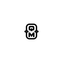 QM line bold concept logo initial concept with high quality logo design © Vanza