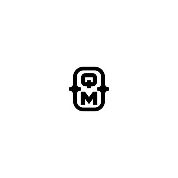 QM line bold concept logo initial concept with high quality logo design