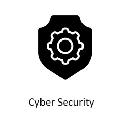 Cyber Security vector Solid Icon Design illustration on White background. EPS 10 File