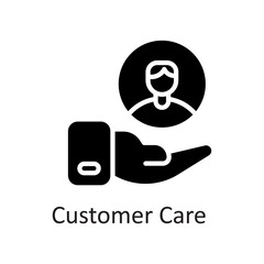 Customer Care vector Solid Icon Design illustration on White background. EPS 10 File