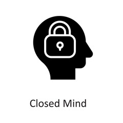 Closed Mind vector Solid Icon Design illustration on White background. EPS 10 File