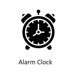Alarm Clock vector Solid Icon Design illustration on White background. EPS 10 File