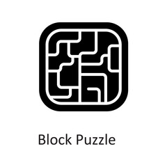 Block Puzzle vector Solid Icon Design illustration on White background. EPS 10 File