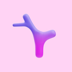 3d rendering of gradient colored twig shape icon illustrations, for layout decoration and more