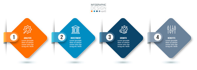 Infographic template business concept with step.