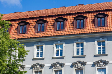 Kaliningrad, Russia, June 16, 2022. Typical architecture in the historic building area