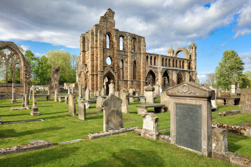 Fototapeta na wymiar Elgin Cathedral in the north east of Scotland is a majestic ruin dating back to the 13th century with a dramatic history, the Lantern of the North.