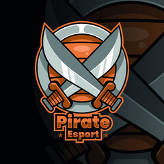 pirate mascot logo design vector illustration
