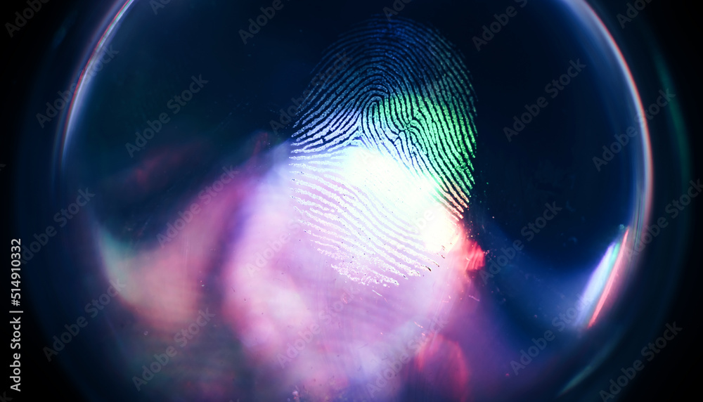 Leinwandbilder Close up beautiful abstract colored fingerprint on  background texture for design. Macro photography view.