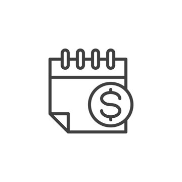 Pay Day Calendar Line Icon