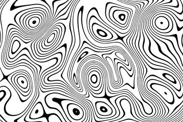 Black and white design. Pattern with optical illusion. Abstract geometric background. Vector illustration.