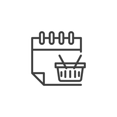 Shopping date line icon