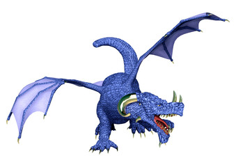 Fototapeta premium 3D Rendering Fairy Tale Dragon on White