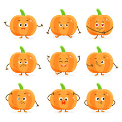 vector set of cartoon pumpkin