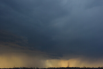 Blue and dark storm clouds before rain