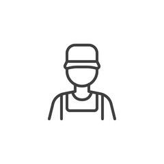 Cleaner man line icon