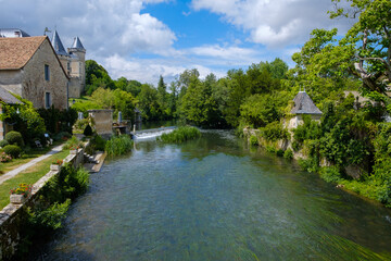 Fototapeta na wymiar scenic view of Charente river in Verteuil-sur-Charente, Charente, France