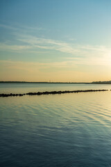 View at the Markkleeberger Lake near Leipzig at a beautiful summer evening