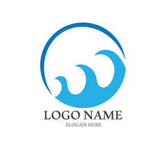 Water wave icon vector