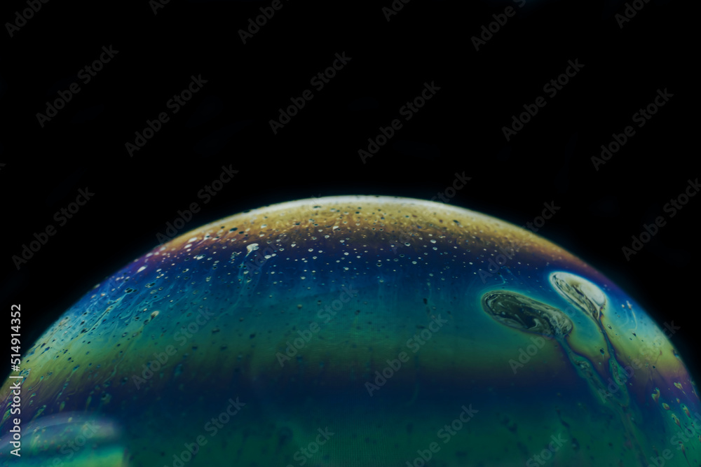 Fototapete Soap Bubble Ball abstract background texture semicircle.  Beautiful background pattern texture for designModel of Space or planets universe cosmic.
