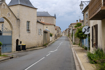 Street view in Tusson, Charente, Poitou-Charentes, Aquitaine, France