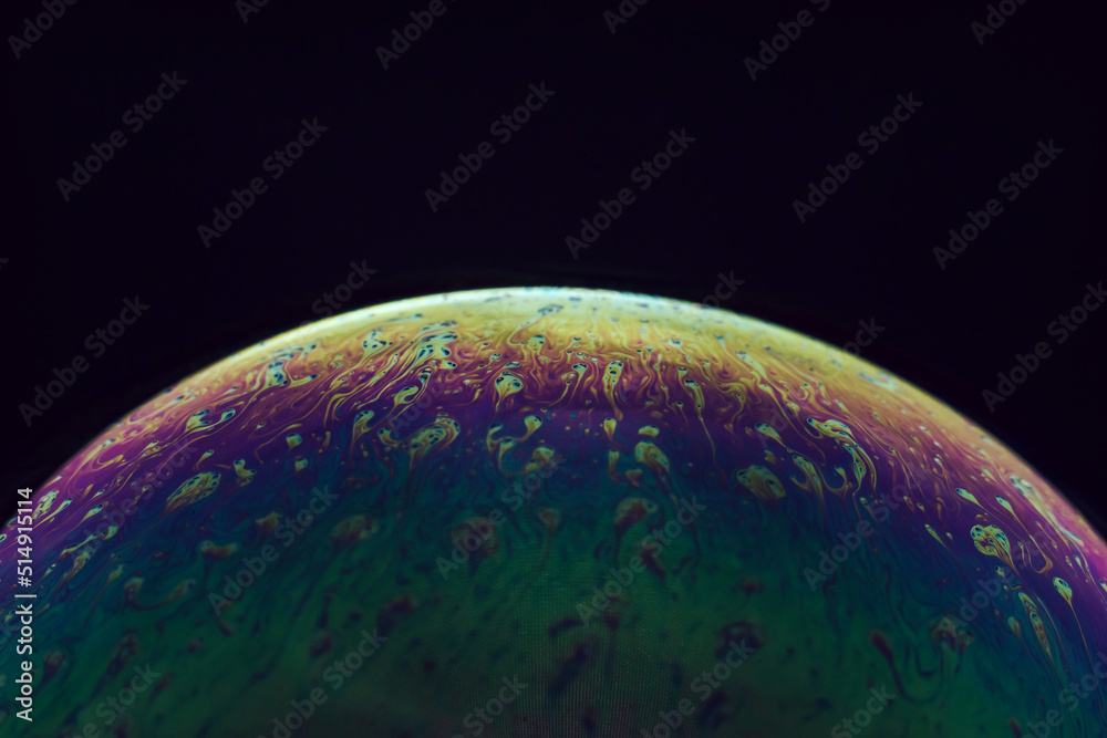 Fototapete Soap Bubble Ball abstract background texture semicircle.  Beautiful background pattern texture for designModel of Space or planets universe cosmic.