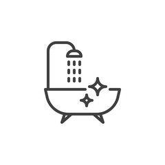 Shower bath line icon
