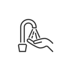 Hands washing line icon