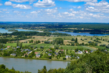 Scenic view of the river Seine from Barneville-sur-Seine, Eure, Normandy, France 