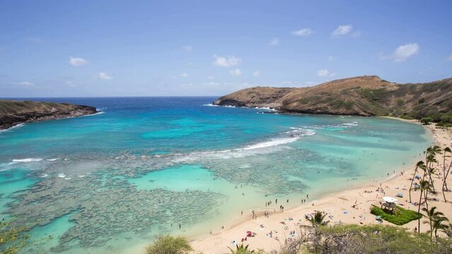 Time lapse of Hanauma bay Honolulu Hawaii
